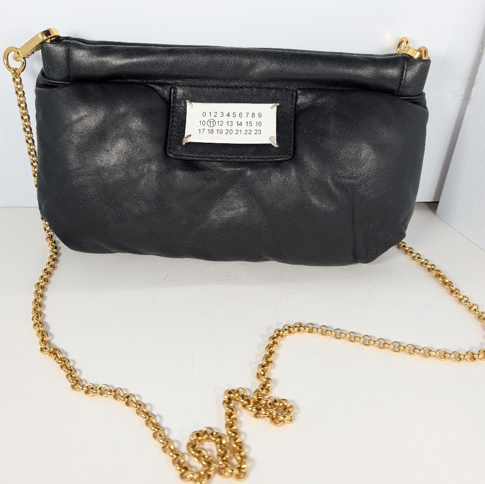 MAISON MARGIELA Glam Slam Leather Genuine Leather Chain Shoulder Bag Pochette